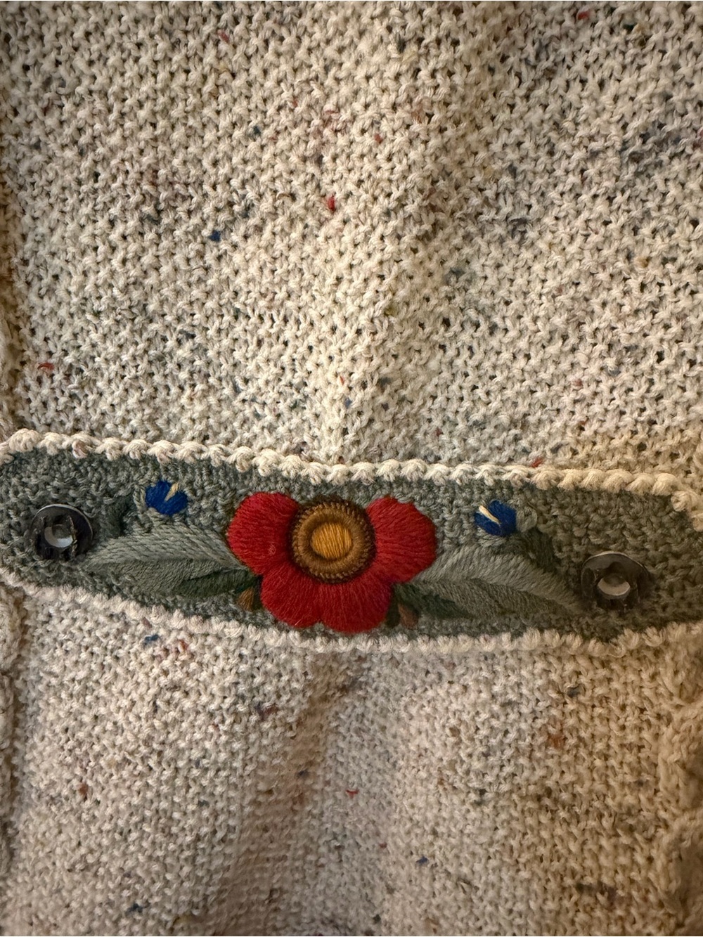 Vintage Austrian Tyrolean Cardigan - Boho Hand Embroidered Wool Sweater - Picture 8 of 8
